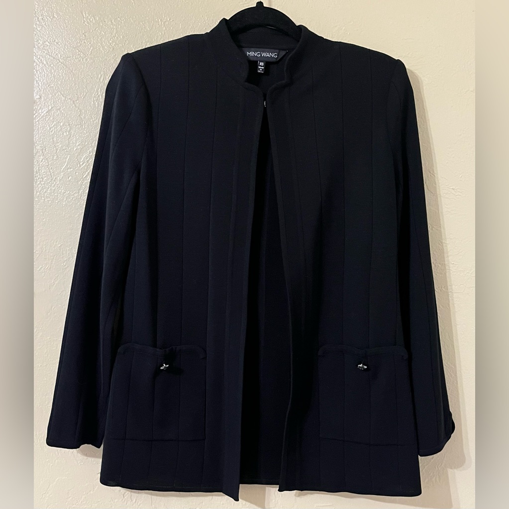 Women’s Ming Wang Acrylic Knit Blend Cardigan/Blazer Minimalist Size Xs